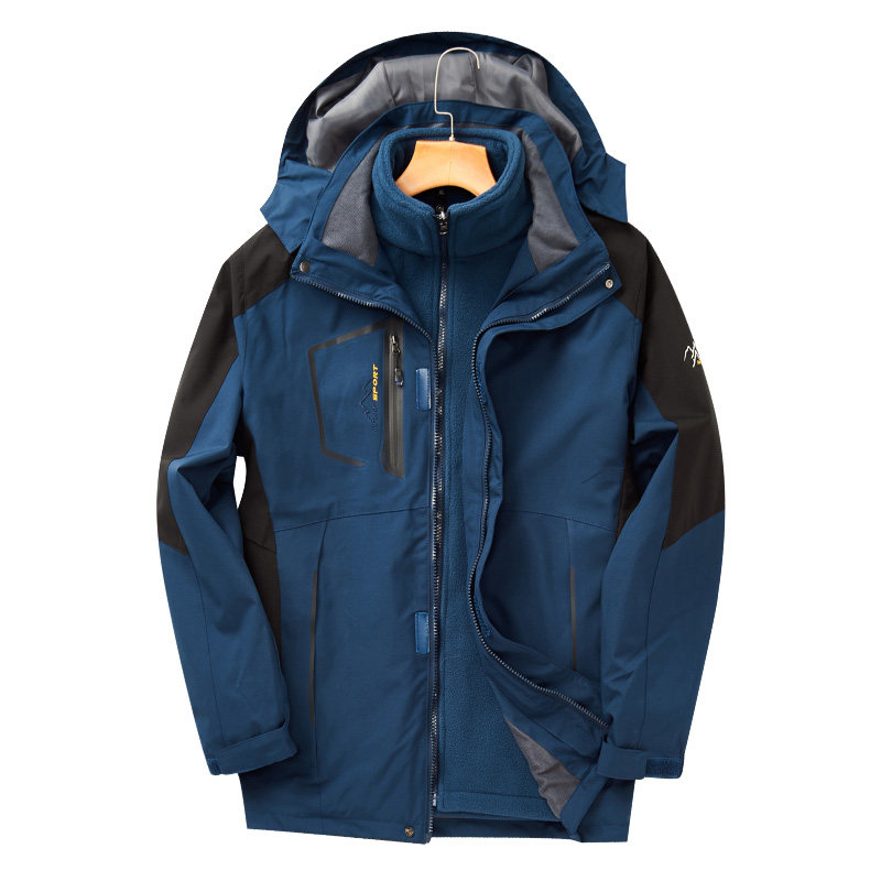 XL-8XL冬装冲锋衣三合一可拆卸内胆外套加绒登山服20207P145-155,男装夹克,星座802