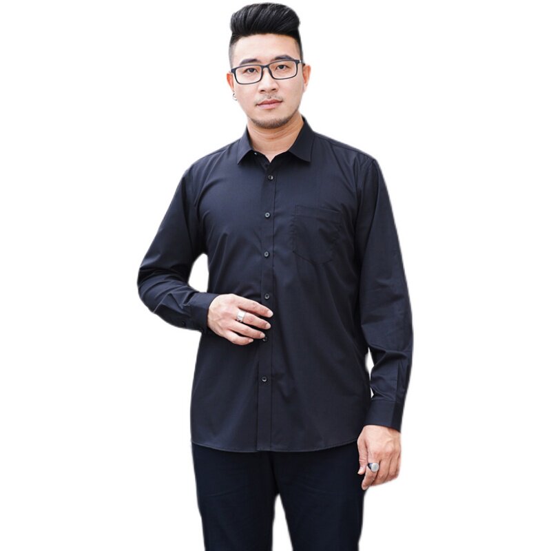 2XL-10X秋装宽松休闲男士衬衫免烫弹力长袖衬衣加肥大码8821-P45,男装衬衫,星座802