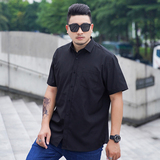 2XL-10XL夏季弹力大码短袖衬衣男休闲宽松衬衫可穿350斤8820-P45，男装T恤，星座802