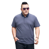3XL-7XL时尚潮流条纹短袖T恤POLO衫加肥加大码9806P58，男装Polo衫，星座802