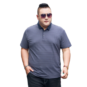 3XL-7XL 时尚潮流条纹短袖T恤 POLO衫加肥加大码9806P58图片