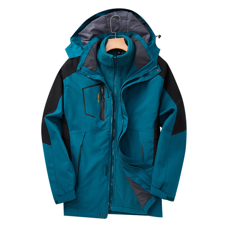 XL-8XL冬装冲锋衣三合一可拆卸内胆外套加绒登山服20207P145-155,男装夹克,星座802