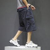 XL-6XL男士夏季薄款工装裤宽松马裤沙滩七分裤加肥加大码2022-P40，男装牛仔裤，星座802