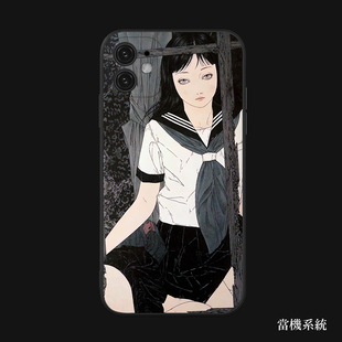 被遗弃的小屋中的女孩JK制服少女当代前卫手机壳适用iPhone14/15promax液态硅胶钢化玻璃全包镜头防摔荣耀