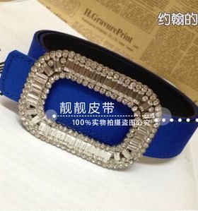 水钻方扣丝绸韩版百搭风女士腰带