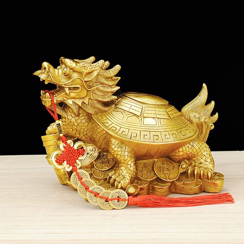 铜龙龟摆件桌面中式客厅装饰品