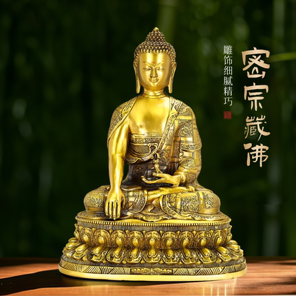铜释迦牟尼佛像摆件坐莲佛像工艺品药师佛阿弥陀佛客厅供奉装饰品