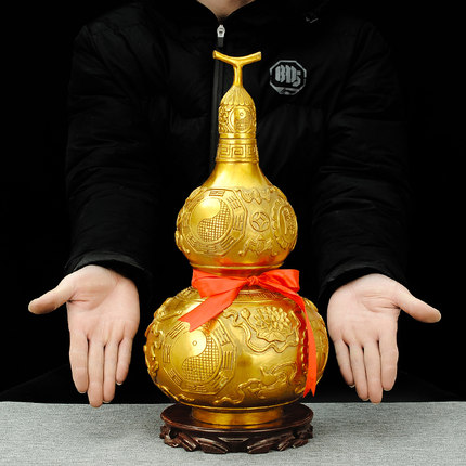 铜葫芦黄铜药师天医桌面摆件送礼太极八卦八宝葫芦铜葫芦九龟葫芦
