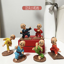 新河南纪念品光头武僧功夫树脂小和尚玩偶人偶礼物工艺品桌面摆件