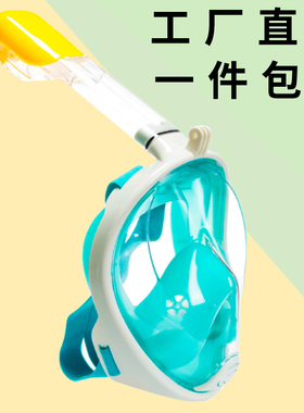 潜水镜全干式鼻子可呼吸全脸面罩成人儿童眼镜泳镜学游泳浮潜三宝