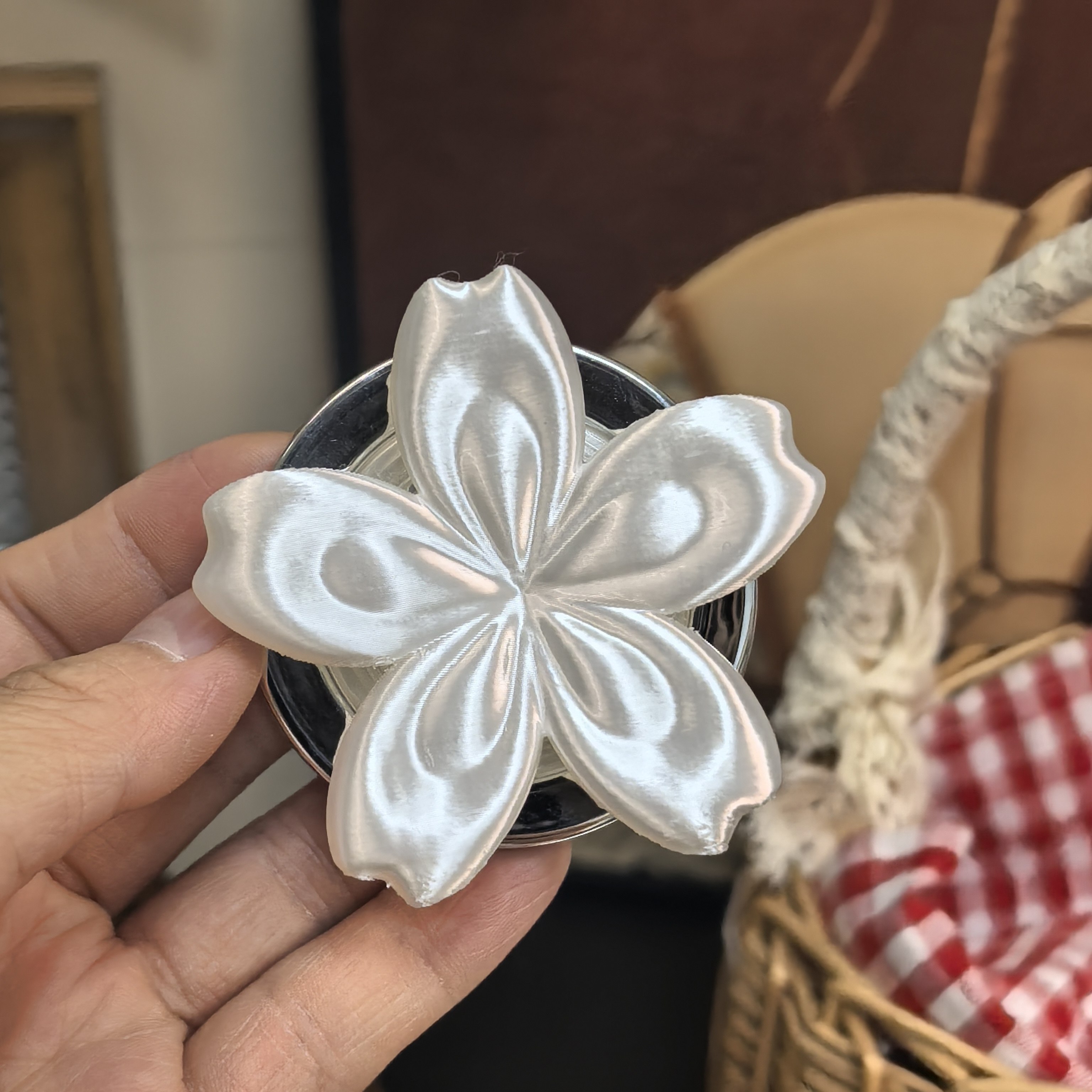 复古花朵3D打印磁吸手机支架