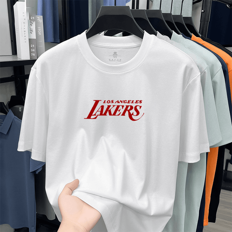 奥莱折扣/有运费险/运动休闲100%棉T恤/湖人队T恤篮球服宽松短袖