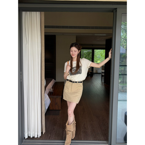 希宥HOUSE 夏上新复古百搭夏季短袖T恤