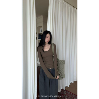 希宥HOUSE 秋上新简约百搭修身长袖打底衫