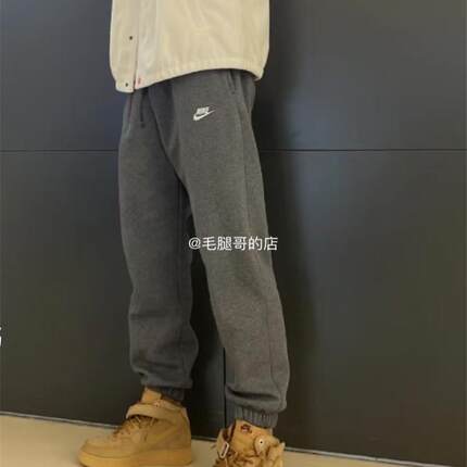Nike耐克男款灰冬季卫裤运动裤跑步加绒收口休闲长裤 BV2738-071