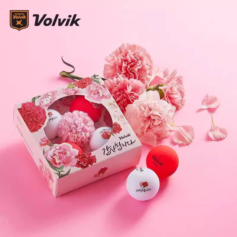 volvik高尔夫彩球三层+胸花