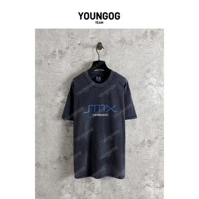 YOG【Saint Michael字母印花短袖T恤】春夏潮牌美式男女同款宽松T