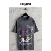 Saint Michael 新世纪福音战士联名 YOG 潮牌男女同款 宽松短T恤