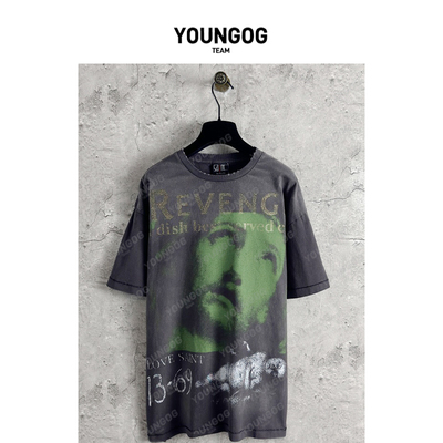 YOG【Saint Michael木村拓哉同款】圆筒无缝接天地针工艺T恤男女