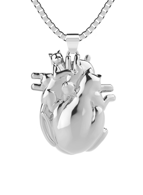 GGT LAB [猫X心脏]吊坠项链 原创独立设计 可爱猫咪 情侣款毛衣链