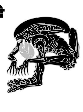 GGT LAB [异形X骷髅]金属胸针徽章 原创 独立设计 致敬经典电影