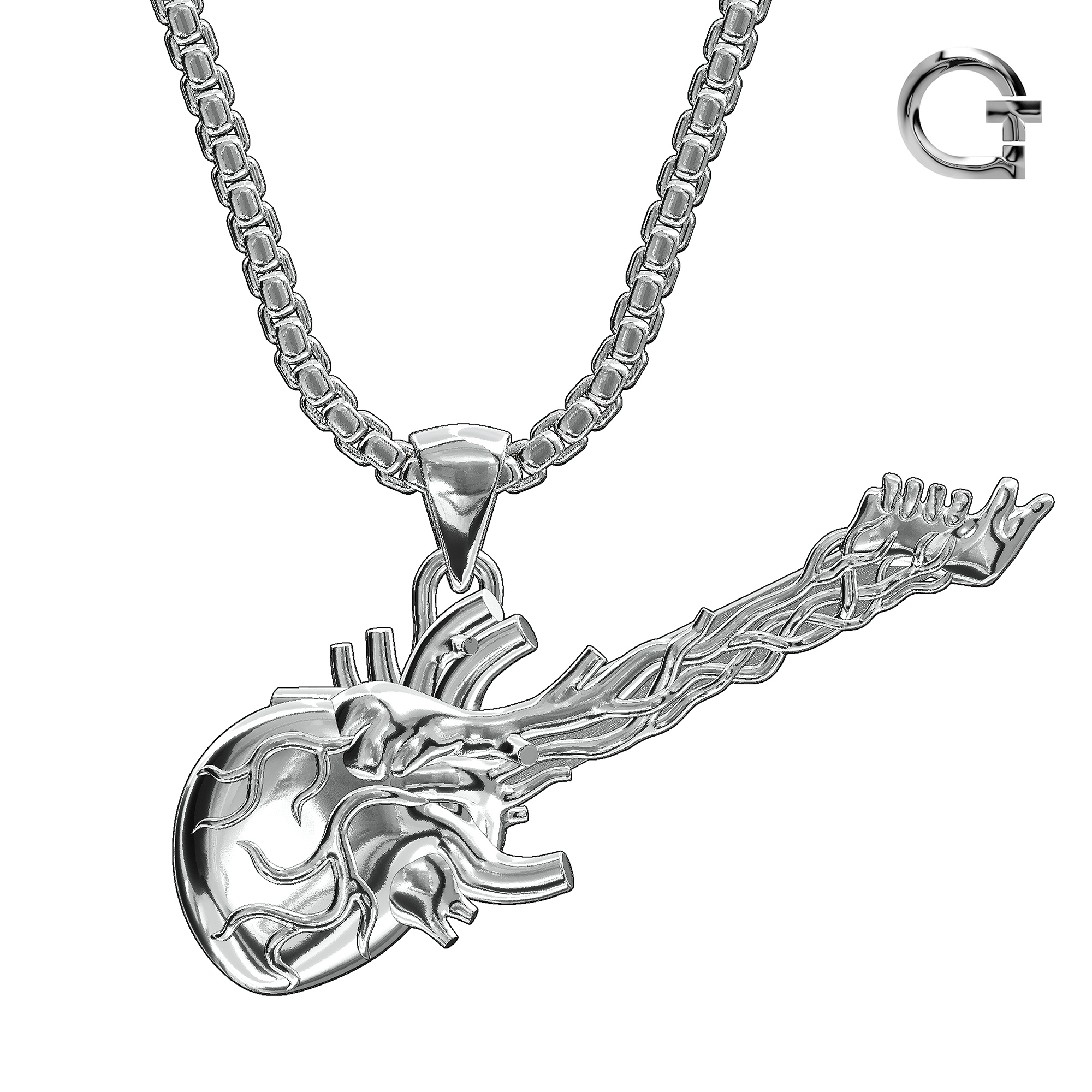 GGT LAB [吉他X心脏]项链吊坠 1701 联名原创独立设计 情侣毛衣链