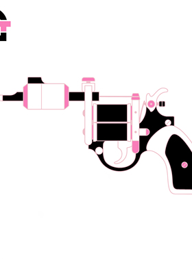 GGT LAB [LOGO枪]金属胸针徽章 原创 小众独立设计 纹身机左轮枪