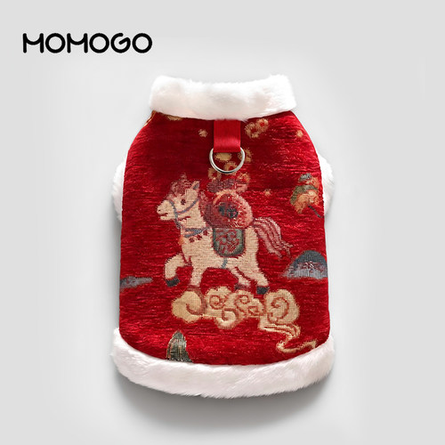 狗狗猫咪唐装过新年中式汉服拜年