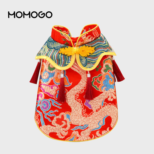 小狗狗猫咪新年汉服中式唐装马甲