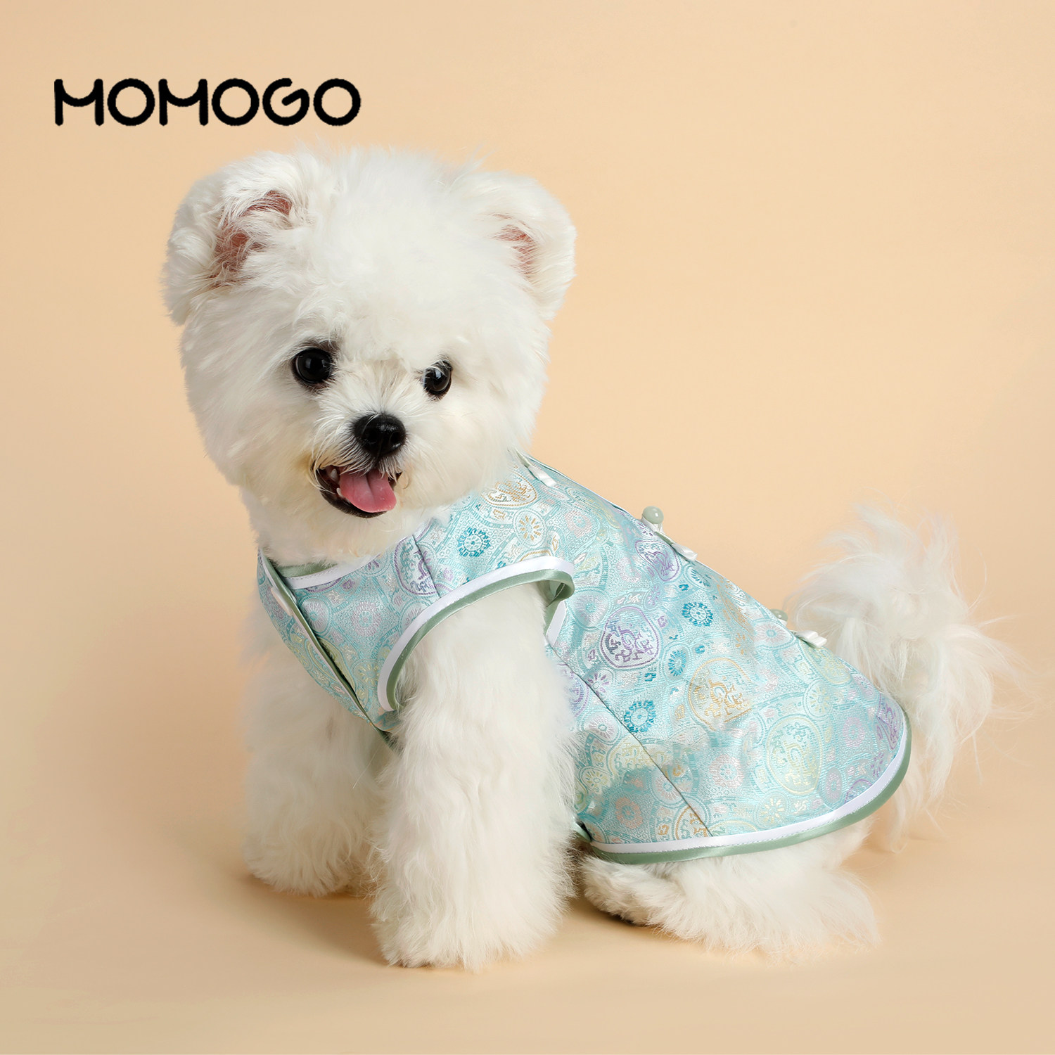 宠物小狗狗衣服夏季薄款泰迪雪纳瑞猫咪唐装新中式可牵引背心裙子