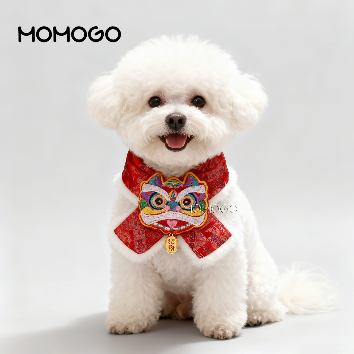 狗狗猫咪过新年唐装围脖中式围巾