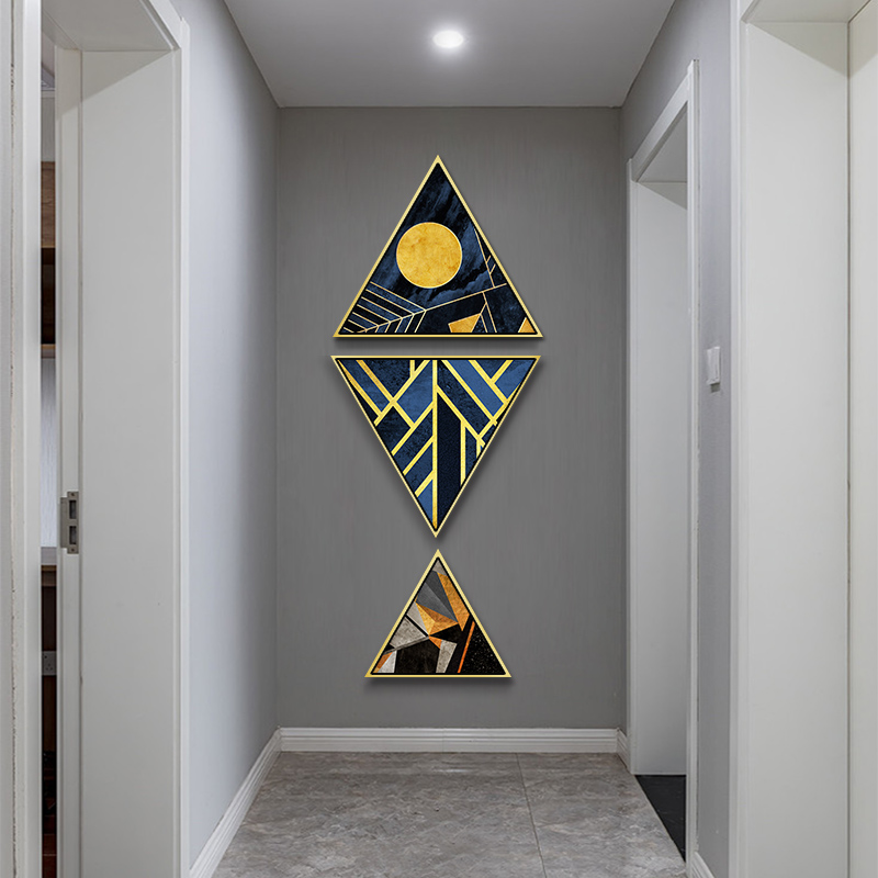 点睛玄关走廊创意个性三角形壁画