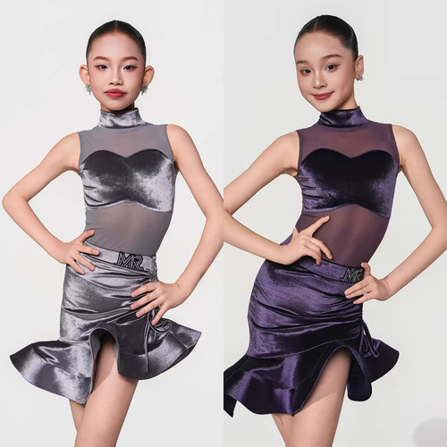 MRDANCE拉丁舞女新款网纱鱼骨裙