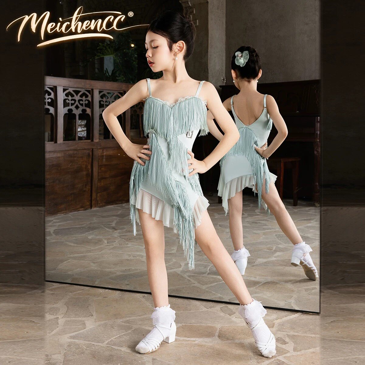 美辰花落曼谷新款拉丁舞服女童