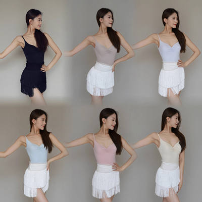 雅美舞服女士拉丁舞拉丁舞服V领吊带上衣流苏半裙练功服分体套装
