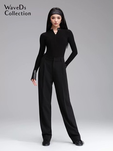 极简黑漆 WAVE未午新款 子舞蹈服 上衣裤 拉丁舞服成人练功服冬季