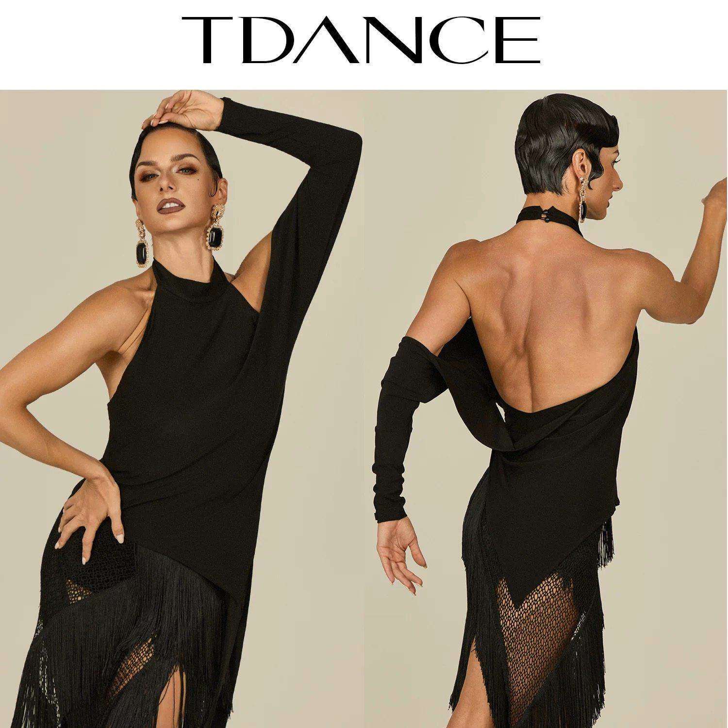 TDANCE拉丁舞服不对称连体上衣