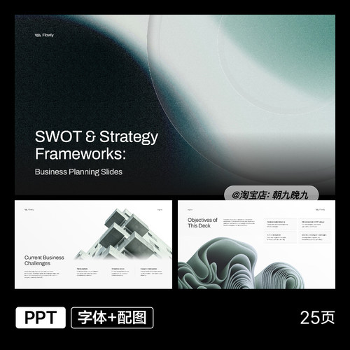 SWOT分析与战略框架PPT模板