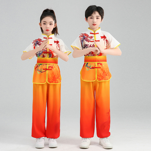 毕业季儿童武术服表演服中国风少儿练功演出服训练服打鼓舞龙服装