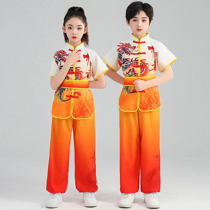 六一新款儿童武术表演服男女童功夫比赛服武术训练服幼儿园演出服
