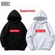 潮流superman男女新款 韩版 青少年学生宽松休闲情侣上衣带帽卫衣服