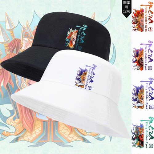 国潮虎年中国风京剧五虎将脸谱男女情侣个性百搭时尚盆帽子渔夫帽