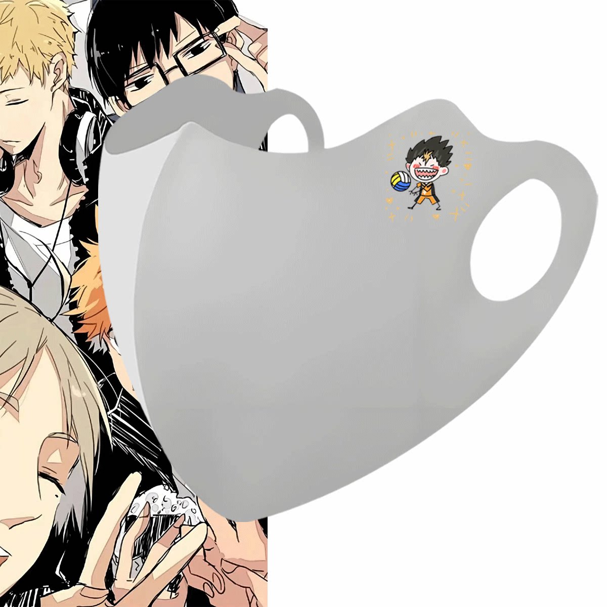 排球少年动漫周边休闲日向西谷夕木兔可爱印花男可情侣款定制面罩