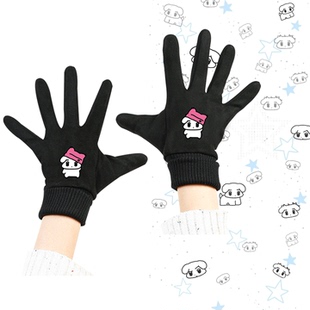 金玟庭金冬天咖喱狗吒aespa卡通二次元男女定制保暖骑行分指手套