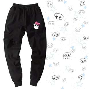 金玟庭金冬天咖喱狗吒aespa卡通二次元男女可定制卫裤运动裤长裤