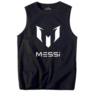 足球Messi巴萨梅西球迷纯棉男女球衣服夏季宽松定制无袖短袖背心