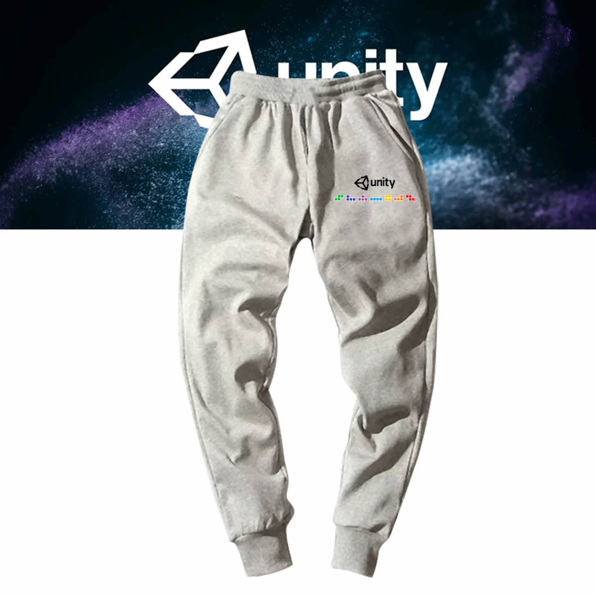 Unity3D游戏开发引擎程序员游戏制作男休闲定制宽松情侣束口长裤