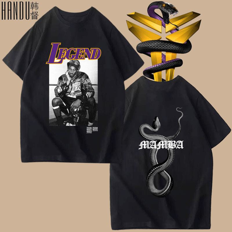 夏季 Legendary Tee致敬科比短袖湖人告别纪念男潮高街T恤衫定制