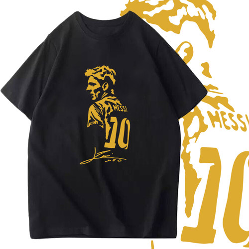 巴萨messi梅西半截袖球衣服t恤
