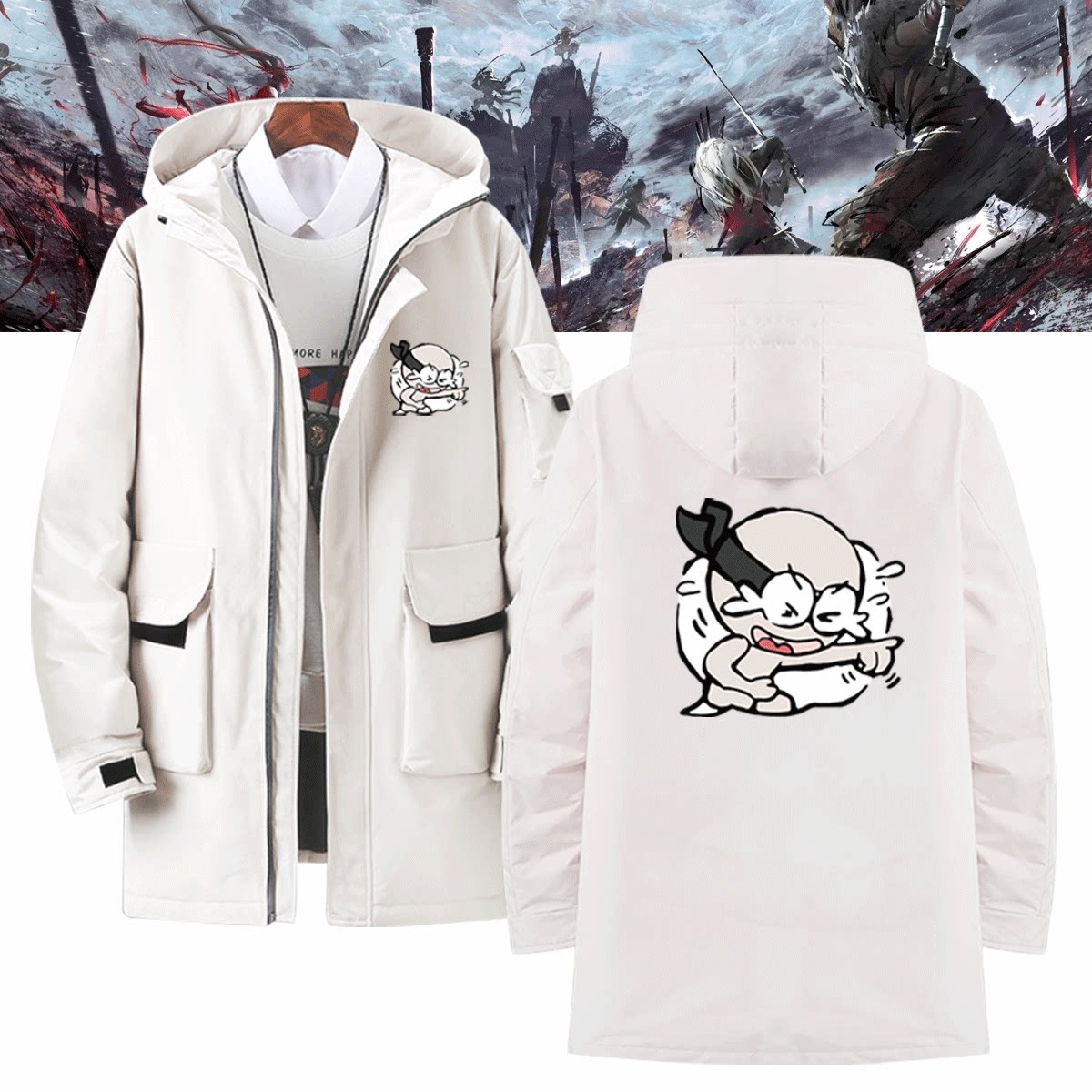 男女可定制冬中长款潮羽绒服